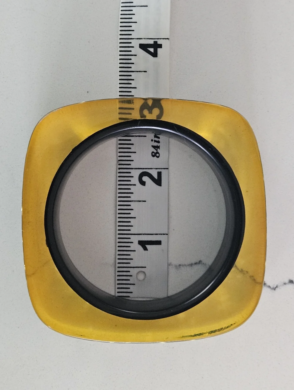Rare Vintage Luxury Designer Black Yellow Greek Key Lucite Bangle Bracelet - Picture 5 of 14